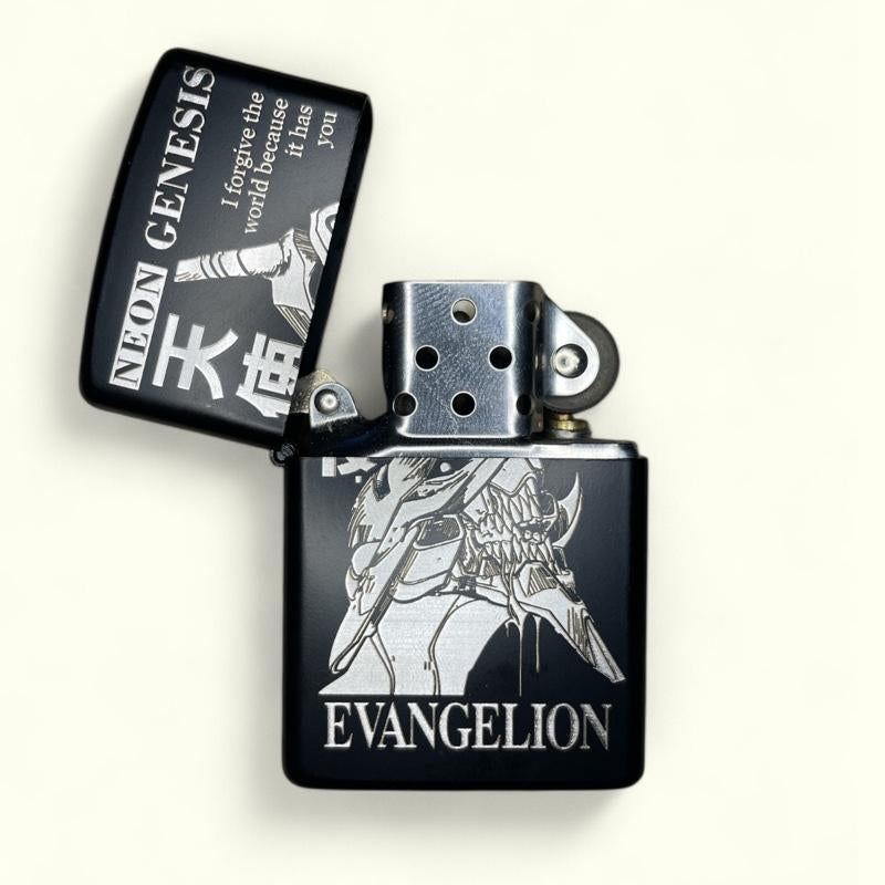 Neon Genesis Evangelion - EVA Unit 001 - Refillable Flip Lighter - Full Metal - Windproof - Durable - Matte Black Finish - Custom Engraved Design
