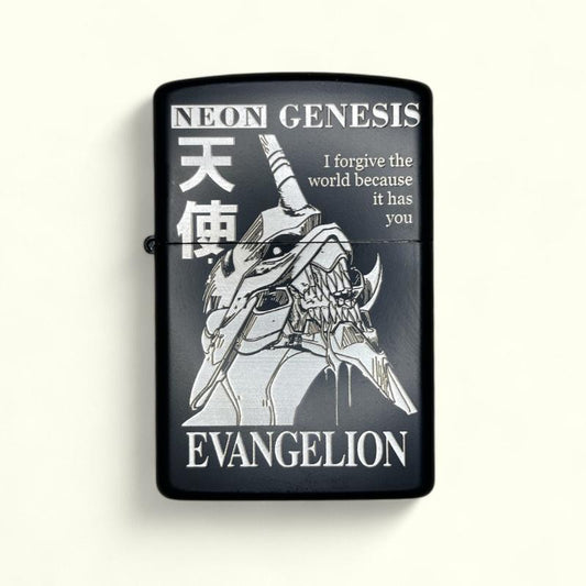 Neon Genesis Evangelion - EVA Unit 001 - Refillable Flip Lighter - Full Metal - Windproof - Durable - Matte Black Finish - Custom Engraved Design